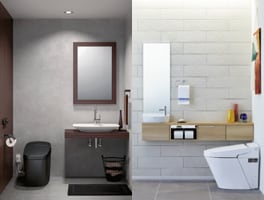 シンプルなデザインだから、どんなトイレにも調和。すっきり空間に個性を加えた2タイプをご用意しました。