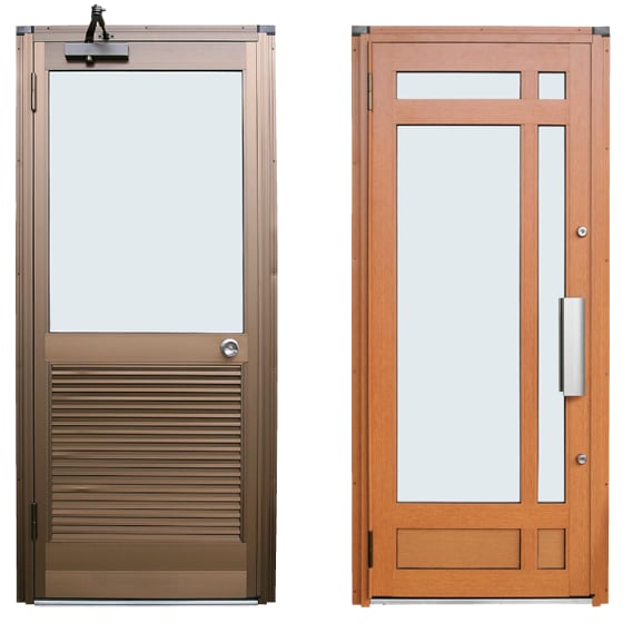 豊富なドアデザイン、大型ドアやさまざまな下枠納まりにも対応
