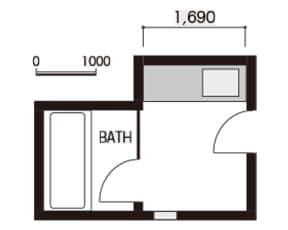 洗面空間と浴室空間をつながった空間に。（Plan No.AR076）