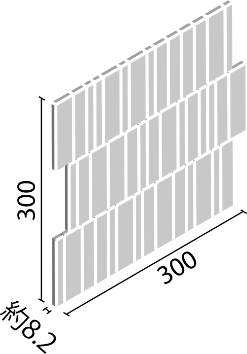 ミックスストライプのタイルの形状