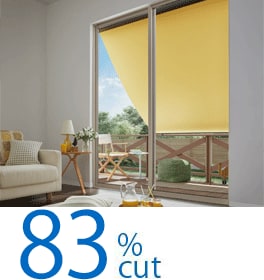 『スタイルシェード』は、窓から侵入する太陽の熱を83%※カット